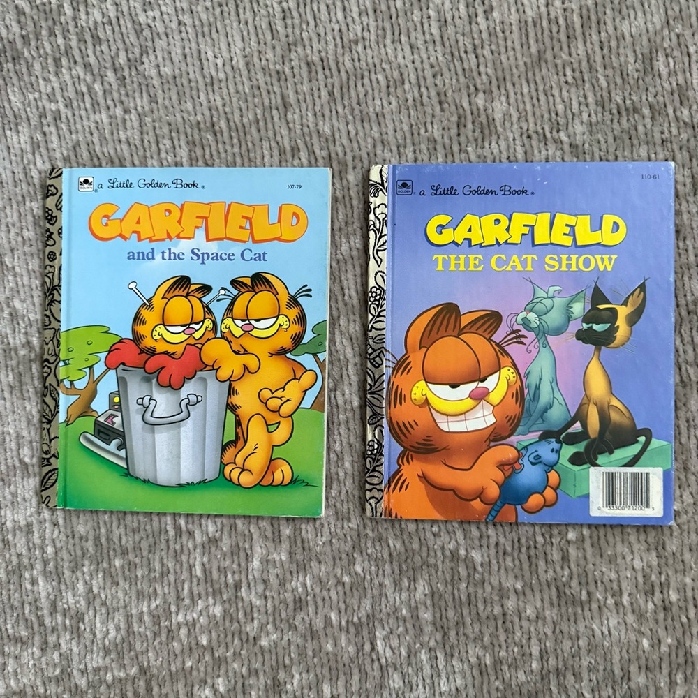Garfield Little Golden Books Lot – The Cat Show &‎ Space Cat Vintage Retro